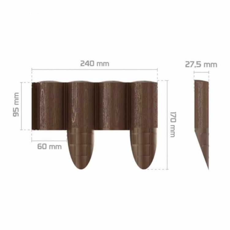 Cellfast palisada ogrodowa ECO 10 elementów 24 cm obrzeże trawnika 2,4 m