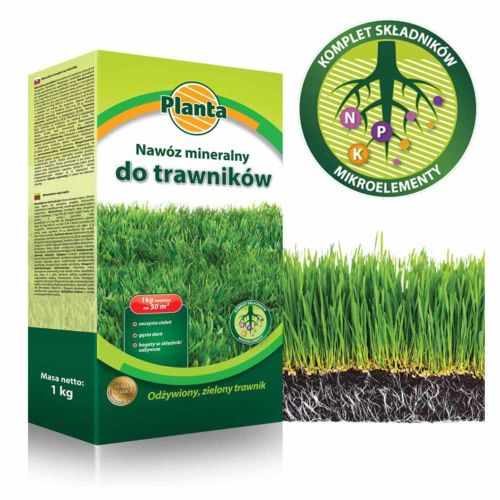 Nawóz mineralny planta do trawnika 1kg granulowany wieloskładnikowy do trawy