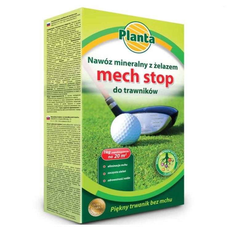 Nawóz mineralny planta mech stop do trawnika z żelazem 1kg przeciw mchowi