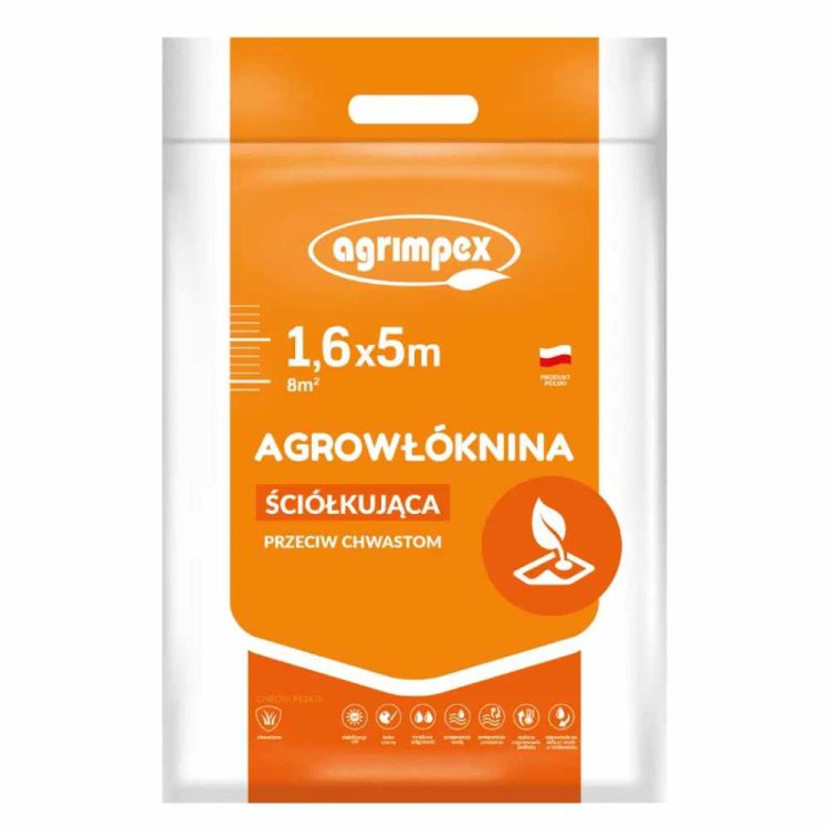 Agrowłóknina ściółkująca 1,6x5 m czarna przeciw chwastom Agrimpex