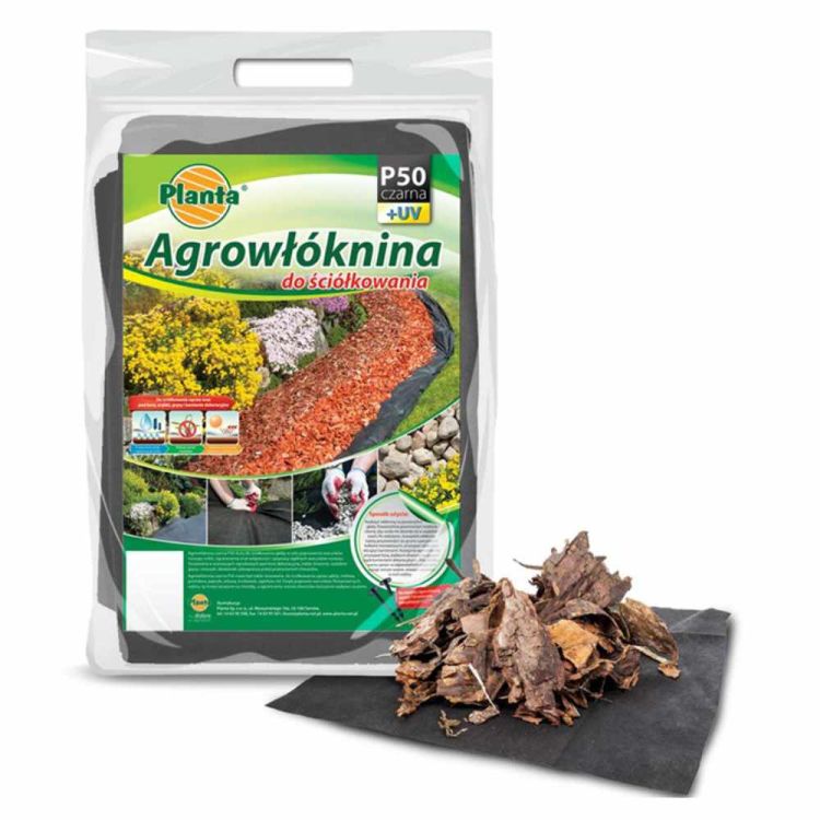 Agrowłóknina Planta P50 1,1x5m czarna ściółkująca UV przeciw chwastom do ogrodu
