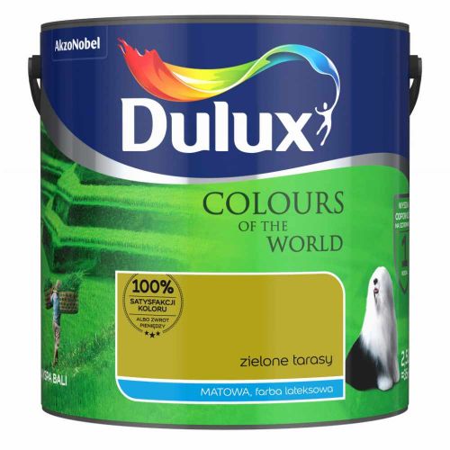 Farba lateksowa Dulux Kolory Świata Zielone Tarasy 2,5L do ścian i sufitów mat