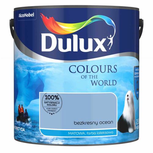 Farba lateksowa Dulux Kolory Świata Bezkresny Ocean 2,5L do ścian i sufitów mat