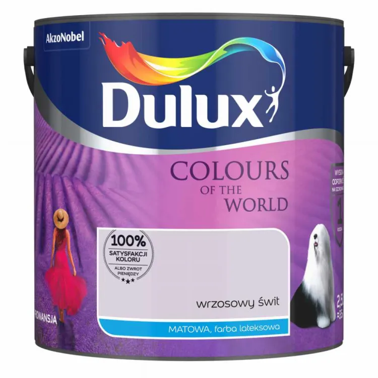 Farba lateksowa Dulux Kolory Świata Wrzosowy Świt 2,5L do ścian i sufitów mat