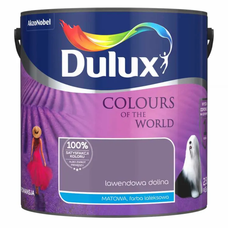 Farba lateksowa Dulux Kolory Świata Lawendowa Dolina 2,5L do ścian i sufitów mat