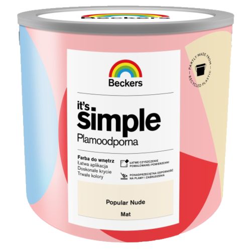 Farba lateksowa Beckers Simple Popular Nude 2,5L plamoodporna do ścian i sufitów