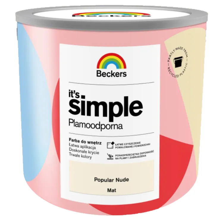 Farba lateksowa Beckers Simple Popular Nude 2,5L plamoodporna do ścian i sufitów