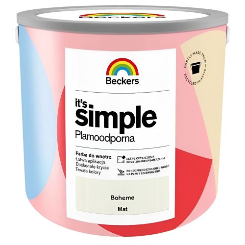Farba lateksowa Beckers Simple Boheme 2,5L plamoodporna do ścian i sufitów