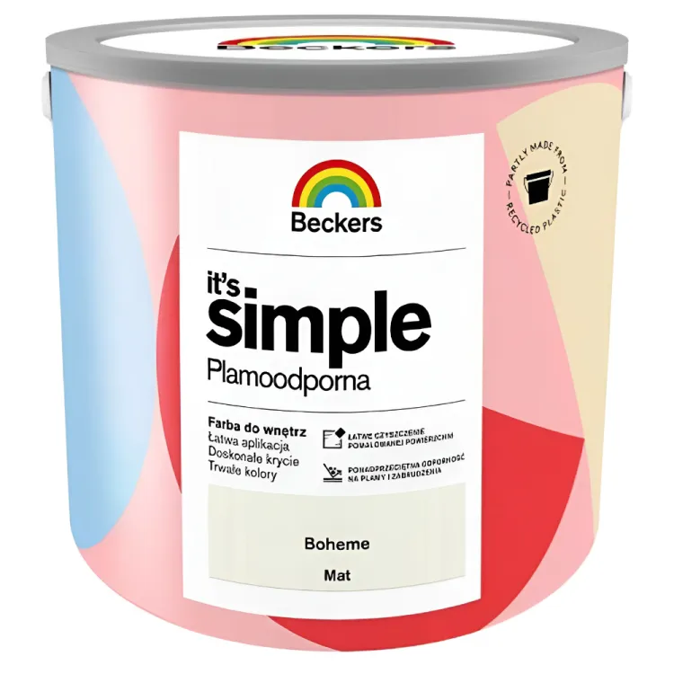 Farba lateksowa Beckers Simple Boheme 2,5L plamoodporna do ścian i sufitów