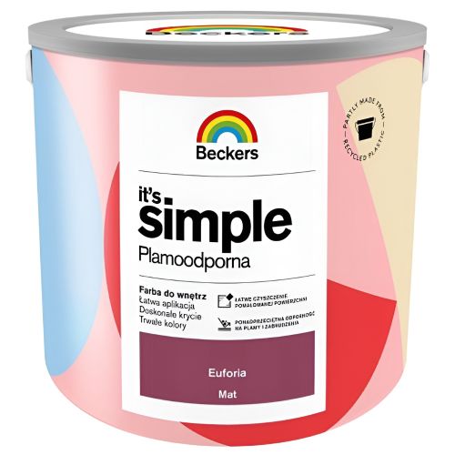 Farba lateksowa Beckers Simple Euforia 2,5L plamoodporna do ścian i sufitów