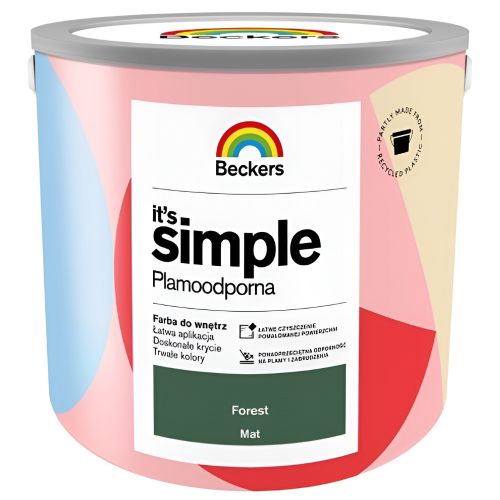 Farba lateksowa Beckers Simple Forest 2,5L plamoodporna do ścian i sufitów