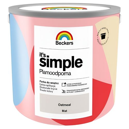 Farba lateksowa Beckers Simple Oatmeal 2,5L plamoodporna do ścian i sufitów