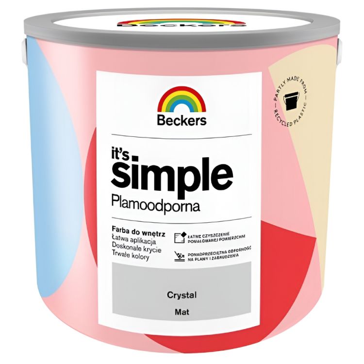 Farba lateksowa Beckers Simple Crystal 2,5L plamoodporna do ścian i sufitów
