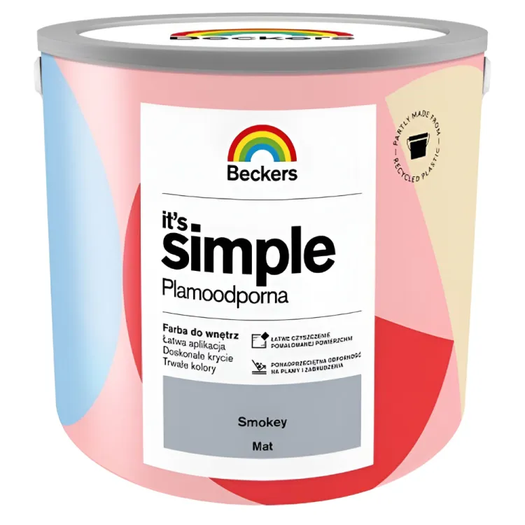 Farba lateksowa Beckers Simple Smokey 2,5L plamoodporna do ścian i sufitów