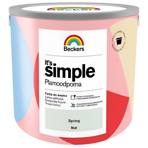 Farba lateksowa Beckers Simple Spring 2,5L plamoodporna do ścian i sufitów