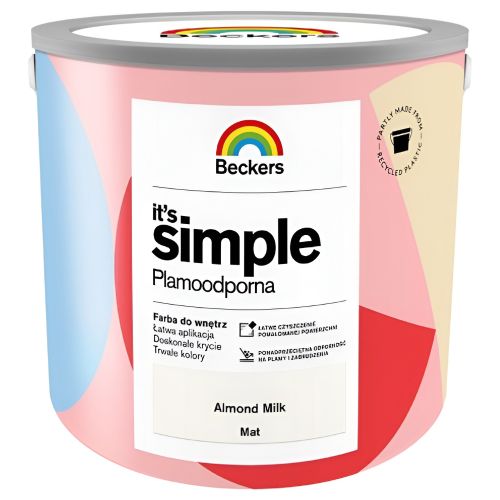 Farba lateksowa Beckers Simple Almond Milk 2,5L plamoodporna do ścian i sufitów