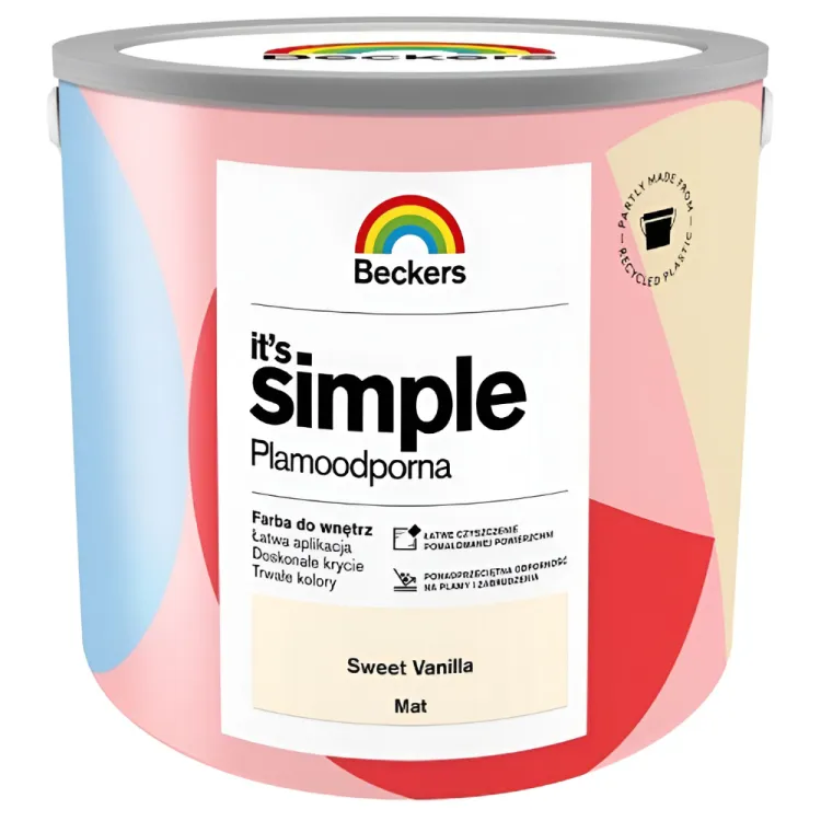 Farba lateksowa Beckers Simple Sweet Vanilla 2,5L plamoodporna do ścian i sufitów