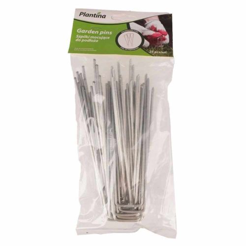 Szpilki ogrodowe metalowe Plantina 15cm 25szt do agrowłókniny U-kształtne