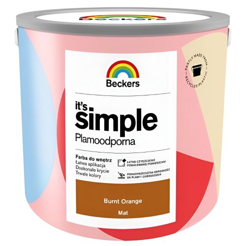Farba lateksowa Beckers Simple Burnt Orange 2,5L plamoodporna do ścian i sufitów