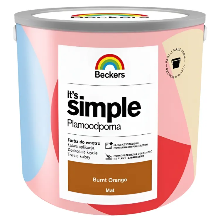 Farba lateksowa Beckers Simple Burnt Orange 2,5L plamoodporna do ścian i sufitów