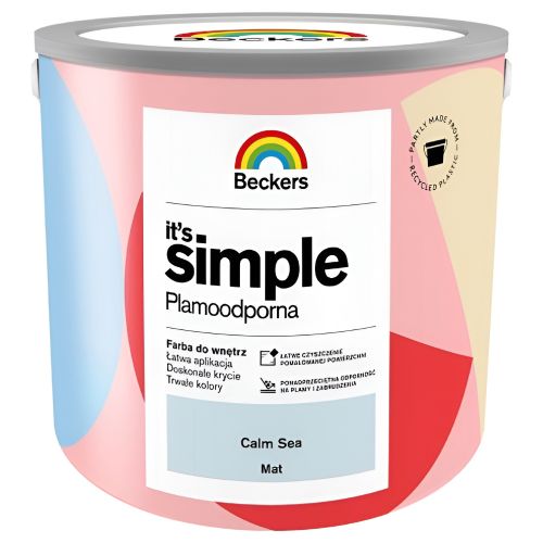 Farba lateksowa Beckers Simple Calm Sea 2,5L plamoodporna do ścian i sufitów