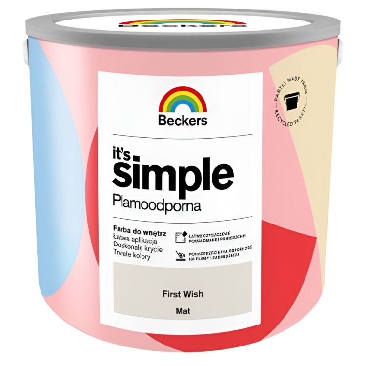 Farba lateksowa Beckers Simple First Wish 2,5L neutralny do ścian i sufitów