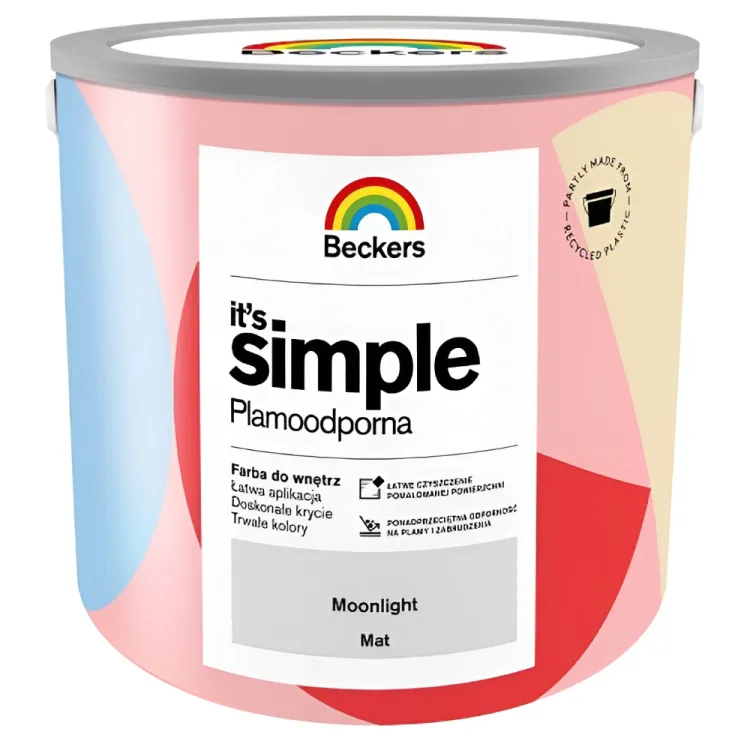 Farba lateksowa Beckers It's Simple Moonlight 2,5L plamoodporna do ścian i sufitów
