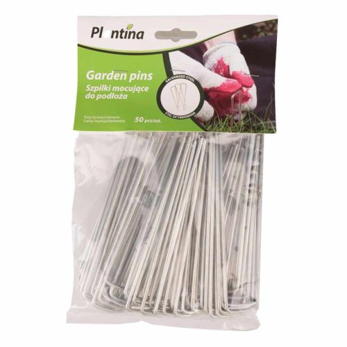 Szpilki ogrodowe metalowe Plantina 15cm 50szt do agrowłókniny U-kształtne