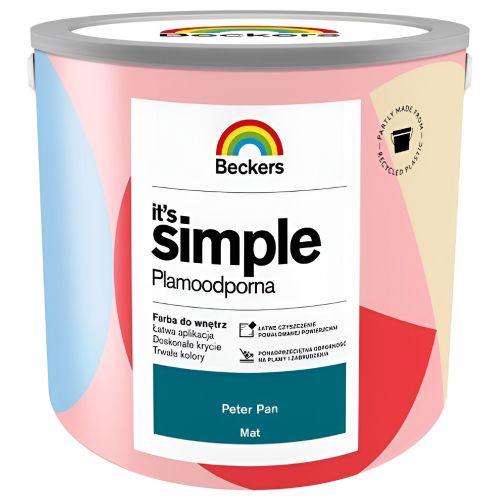 Farba lateksowa Beckers Simple Peter Pan 2,5L plamoodporna do ścian i sufitów