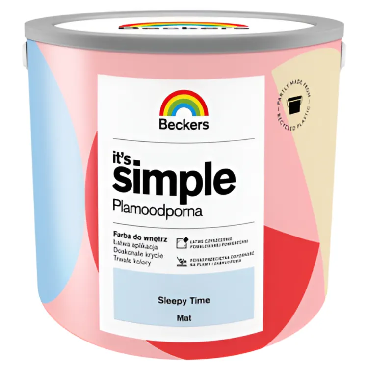 Farba lateksowa Beckers Simple Sleepy Time 2,5L plamoodporna do ścian i sufitów