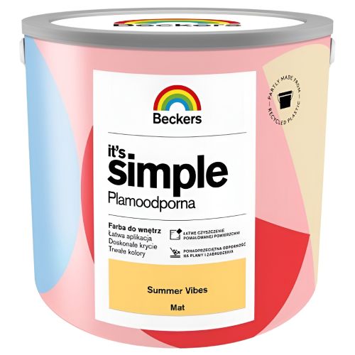 Farba lateksowa Beckers Simple Summer Vibes 2,5L plamoodporna do ścian i sufitów