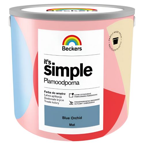 Farba lateksowa Beckers It's Simple Blue Orchid 2,5L plamoodporna do ścian i sufitów