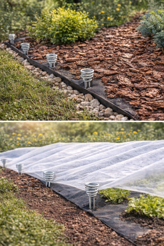 Szpilki spiralne ogrodowe Plantina 15cm 25szt metalowe do agrowłókniny