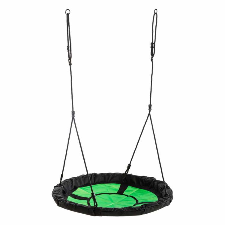Huśtawka ogrodowa bocianie gniazdo 100 cm piankowa wodoodporna czarno zielona dla dzieci
