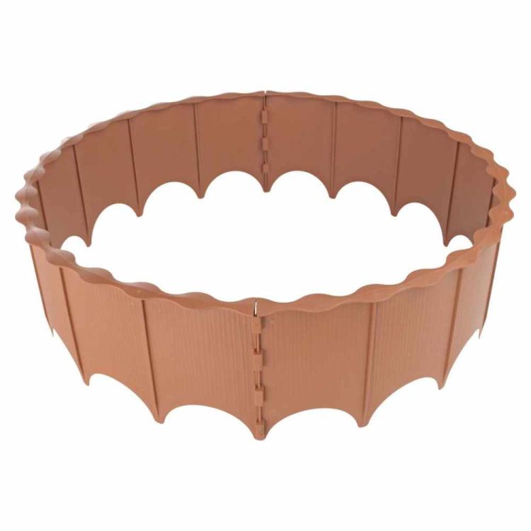 Obrzeże trawnikowe 59cm 11,6cm plastikowe PP do ogrodu jasny brąz