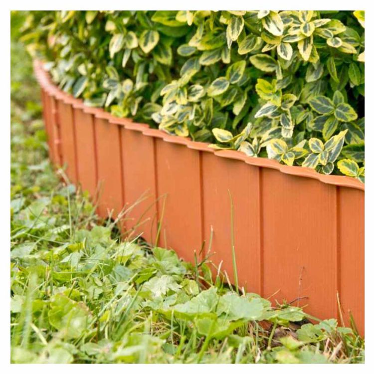 Obrzeże trawnikowe 59cm 11,6cm plastikowe PP do ogrodu jasny brąz