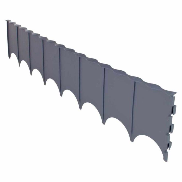 Obrzeże trawnikowe 59cm x 11,6cm plastikowe PP segmentowe do ogrodu szare