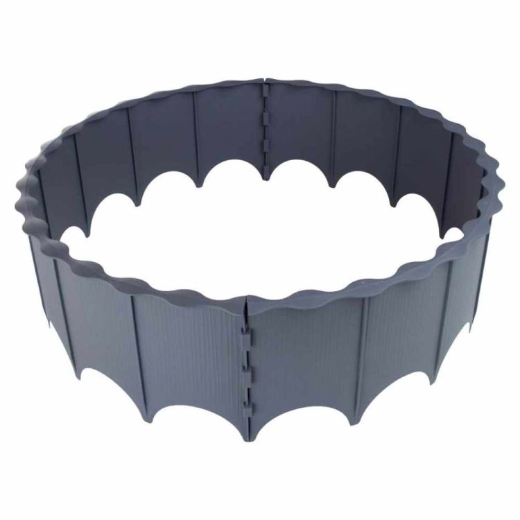 Obrzeże trawnikowe 59cm x 11,6cm plastikowe PP segmentowe do ogrodu szare