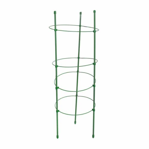 Podpora pierścieniowa roślin 120cm stalowa powlekana PE 4 poziomy zielona do ogrodu
