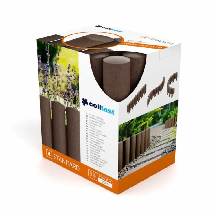 Palisada ogrodowa Cellfast Standard 2,3m 14,5cm plastikowa segmentowa brązowa do trawnika
