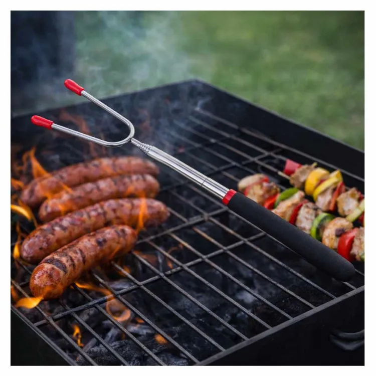 Widelec do grilla teleskopowy stal nierdzewna 29,5-91 cm rozkładany do mięsa