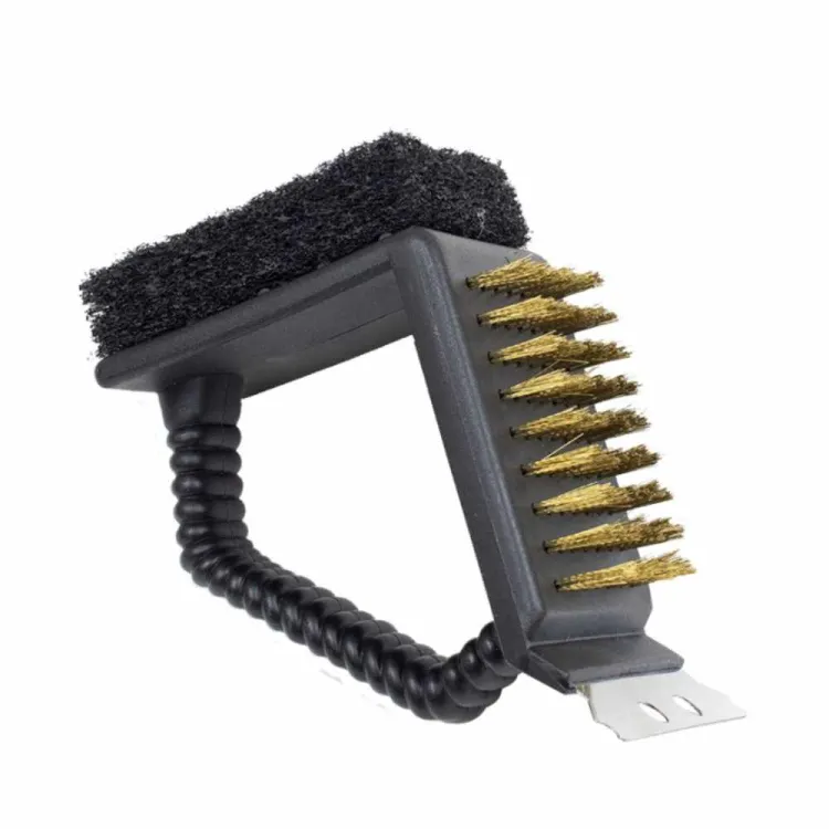 Szczotka do grilla Master Grill & Party stalowa z gąbką i skrobakiem do rusztu