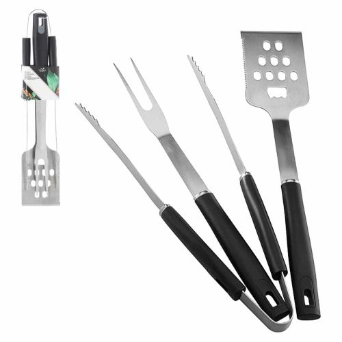 Zestaw narzędzi do grilla BBQ Meeting BBQ0933 stalowy z plastikową rączką 3 elementy