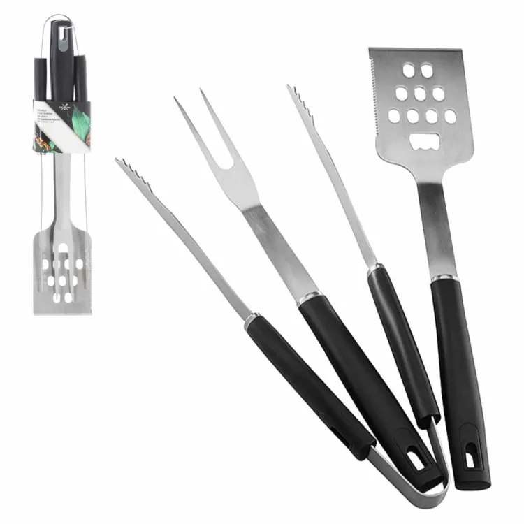 Zestaw narzędzi do grilla BBQ Meeting BBQ0933 stalowy z plastikową rączką 3 elementy