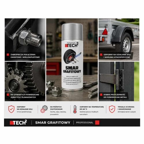 Smar grafitowy Profast Tech2 400ml w sprayu do połączeń gwintowych i metalowych