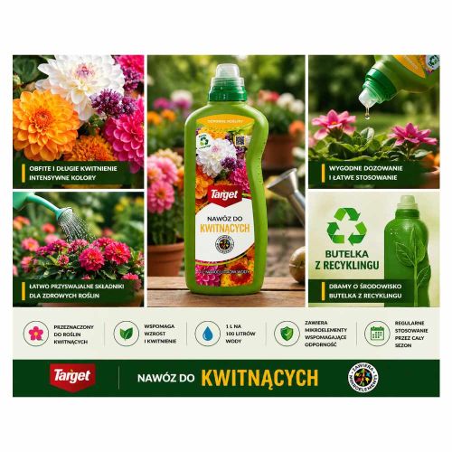 Nawóz płynny Target do roślin kwitnących 1l NPK z mikroskładnikami do podlewania