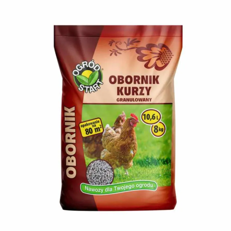 Obornik kurzy granulowany Ogród Start 8kg nawóz organiczny do gleby i upraw ogrodowych