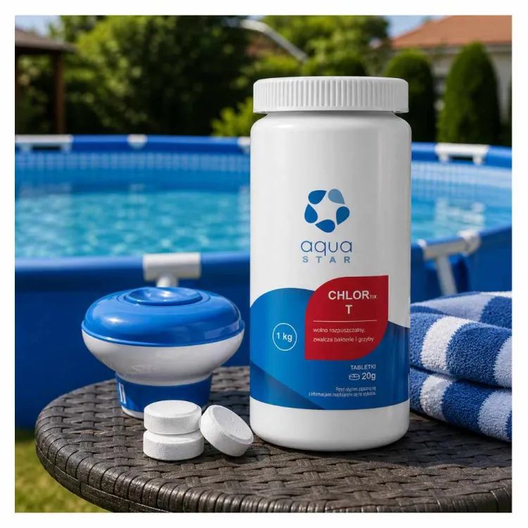 Tabletki chlorowe Aqua Star Chlortix 1kg 20szt wolno rozpuszczalne do dezynfekcji wody