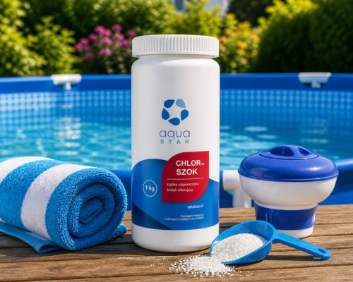 Granulat chlorowy Aqua Star Chlortix Szok 1kg do dezynfekcji wody basenowej
