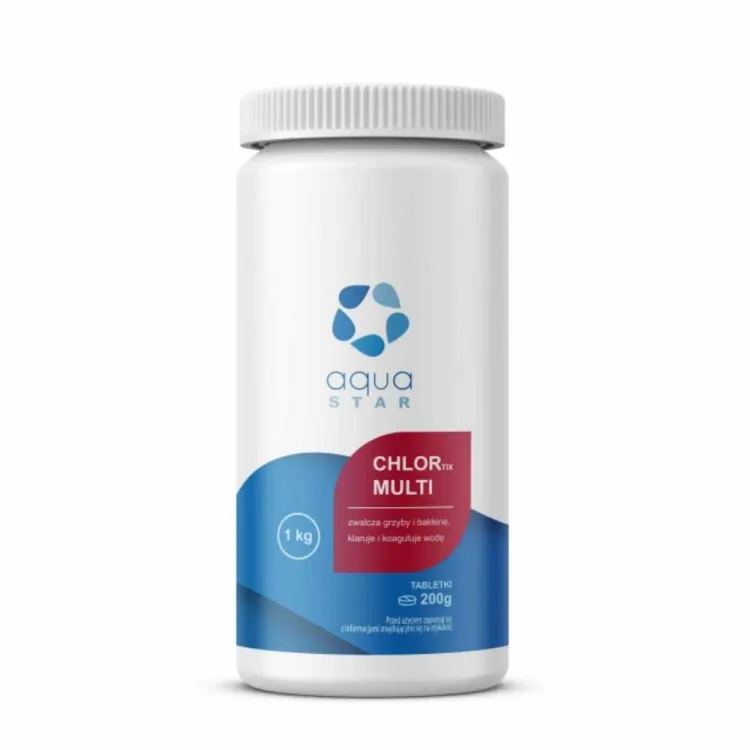 Tabletki chlorowe Polgar Aquastar Chlortix Multi 200g 1kg do dezynfekcji wody